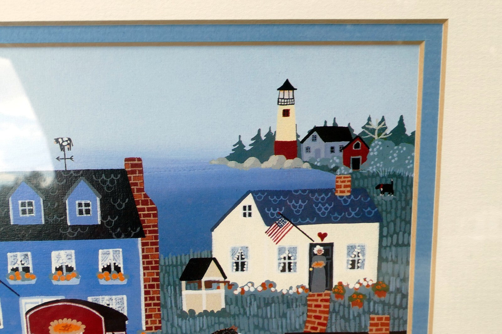 Pumpkin's Cove Folk Art 7X9" Print by Donna Perkins Signed Certified 391/500