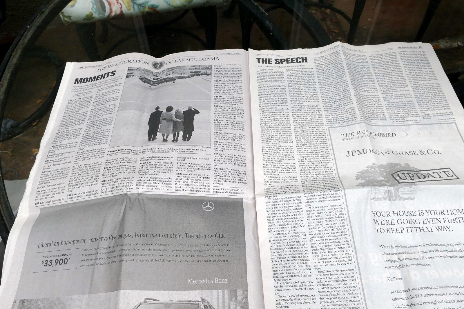 Jan 21st 2009 San Francisco Chronicle OBAMA Inauguration