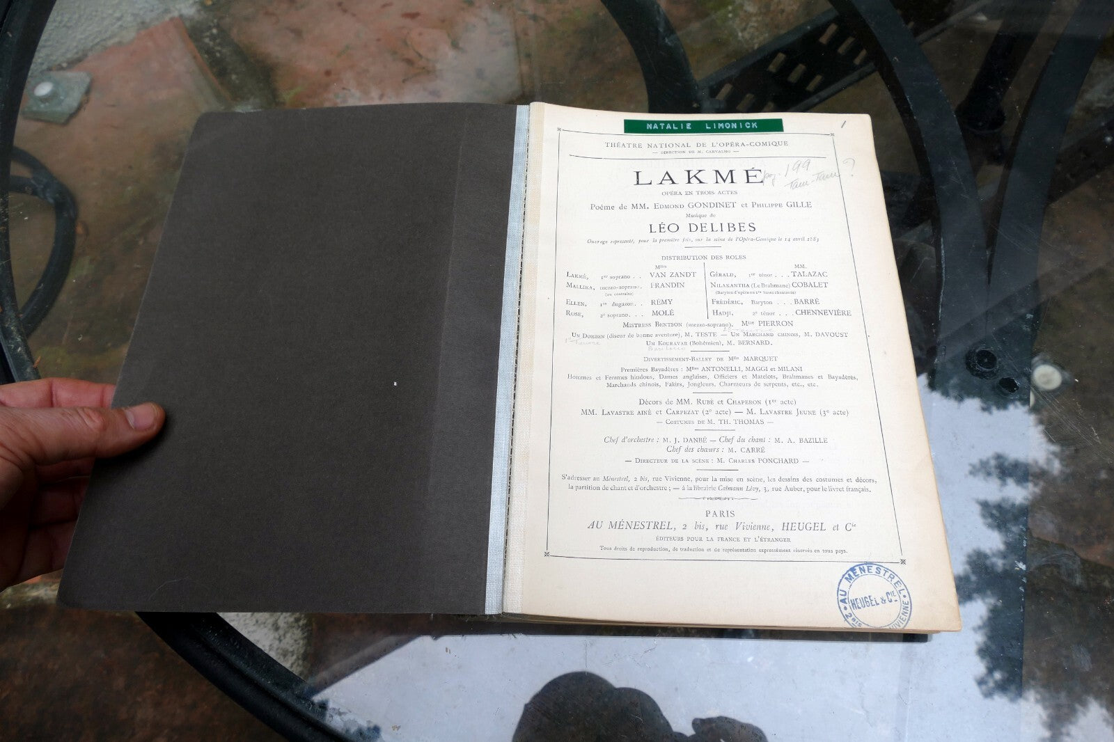 1883 Lakme sheet music  Léo Delibes  Opera en Trois Actes Paris Property Peroni