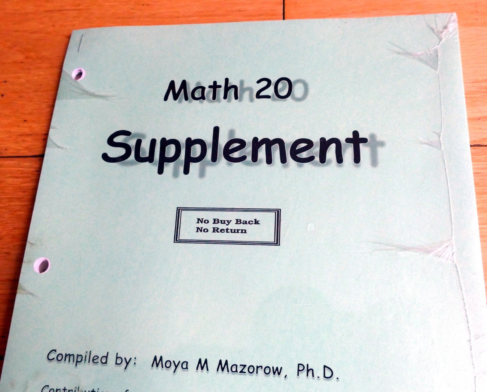 Santa monica college math 20 supplement by moya mazorow