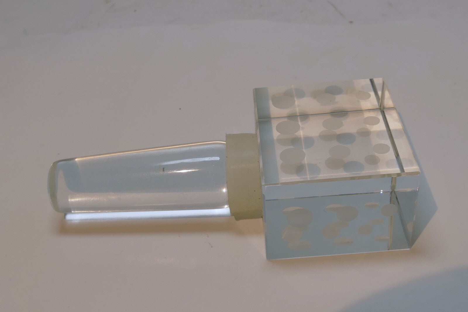 Mikasa Etched dots Crystal Glass Bottle Stopper square shape