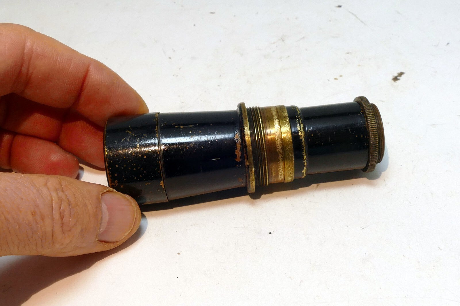Antique Telescope Brass Nautical Spyglass 19th century compact