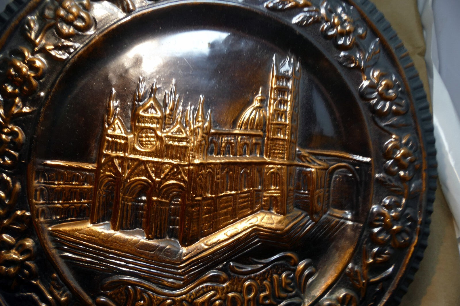 La cattedrale copper 12" plate hanging wall art decor italy florence st. mary