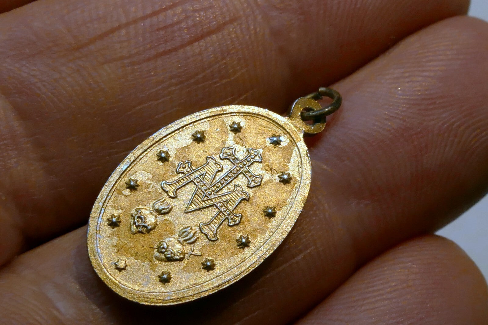 1830 O Mary Conceived Without Sin Pendant Charm pray for us vintage