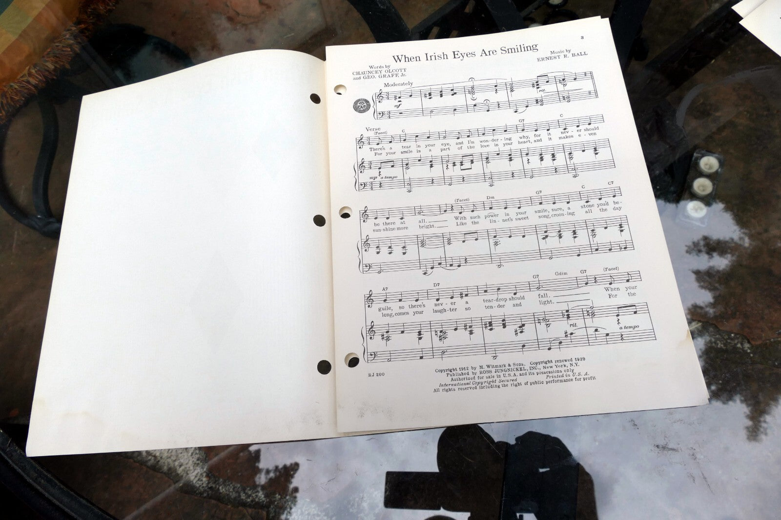 When Irish Eyes Are Smiling Ernest Ball  sheet music 1936