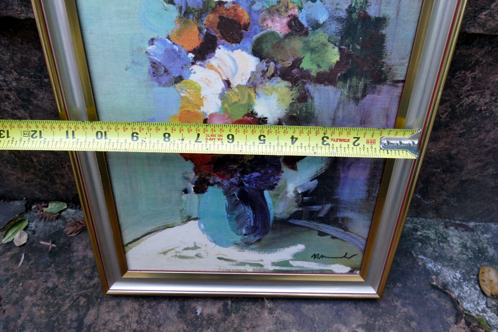 Raymond Thuilier, Baumaniere wall art painting flowers  - Menu Les Baux France