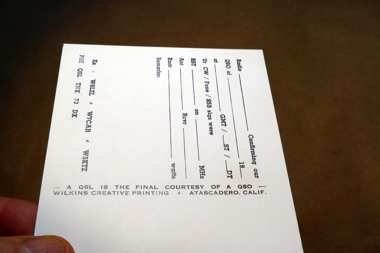 W6JET Roy Cousin Radio Add Postcard