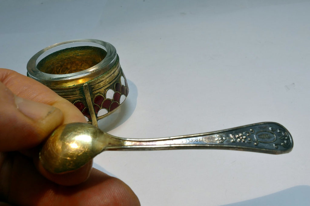 Brass 450K mustard box cream case spices pitcher мельхиор 7ЮММЕТ