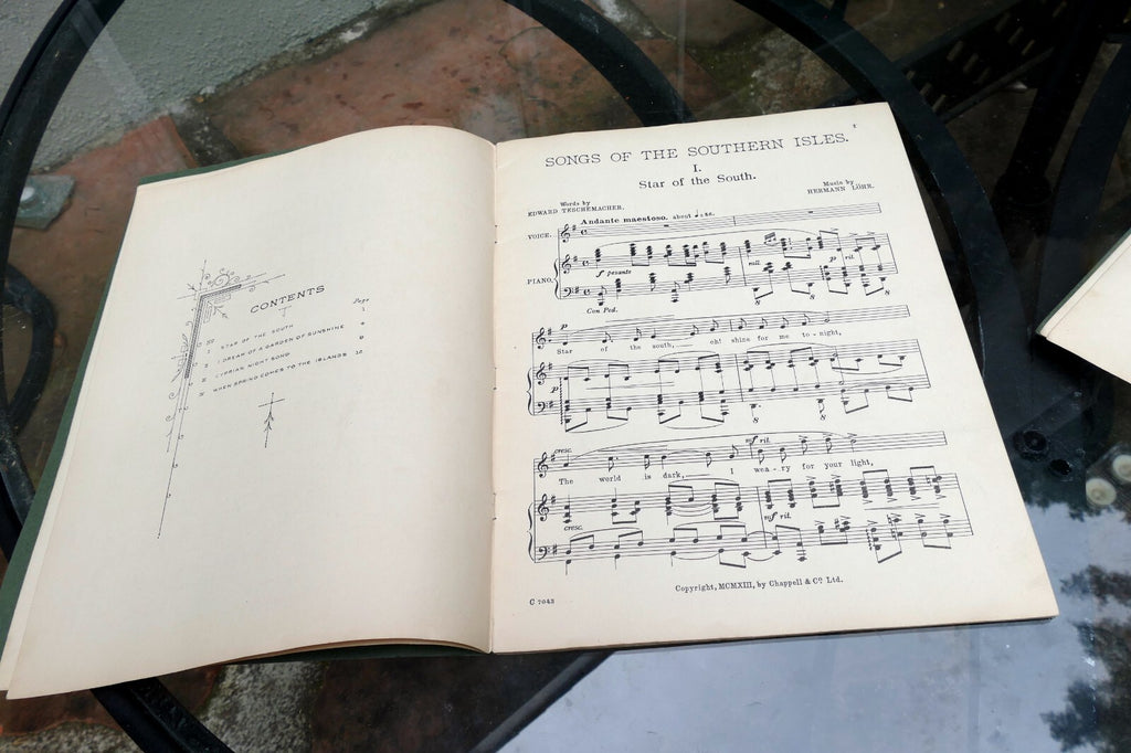 Songs Of The Southern Isles Edward Teschemacher Hermann Lohr SHEET MUSIC 1924