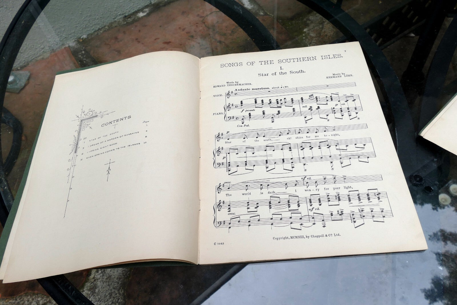 Songs Of The Southern Isles Edward Teschemacher Hermann Lohr SHEET MUSIC 1924