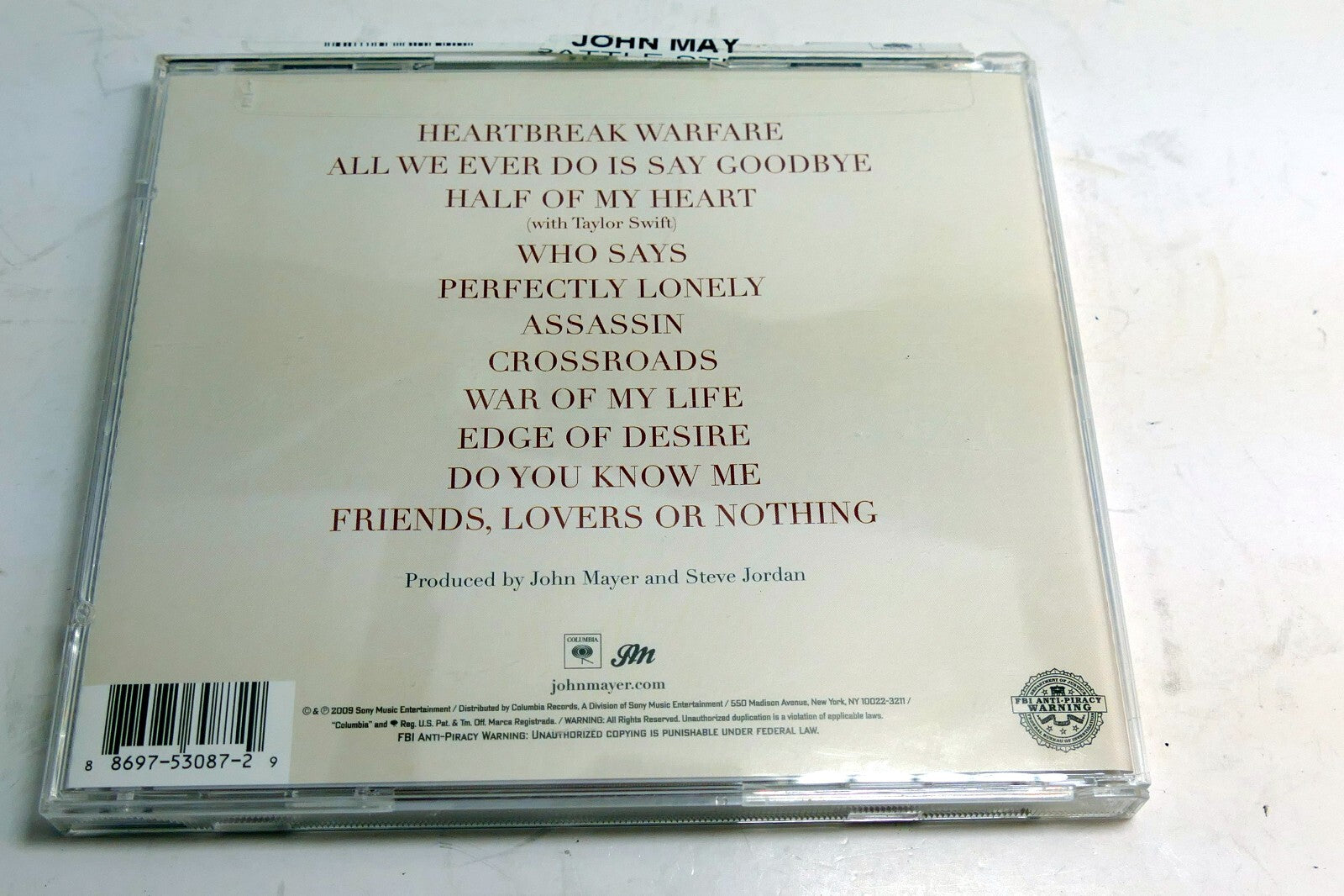 Cover art only John Mayer Battle Studies 88697 53087 2 -  (NO CD included)