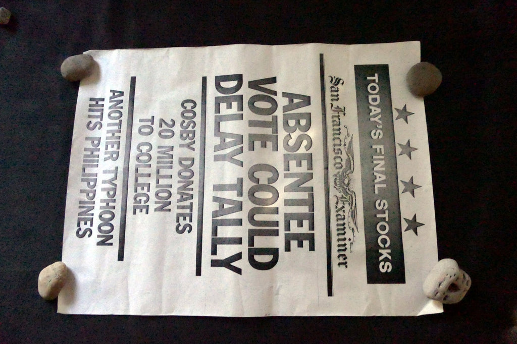 San Francisco Examiner Newspaper "Absentee Vote Delay Tally " Poster vintage