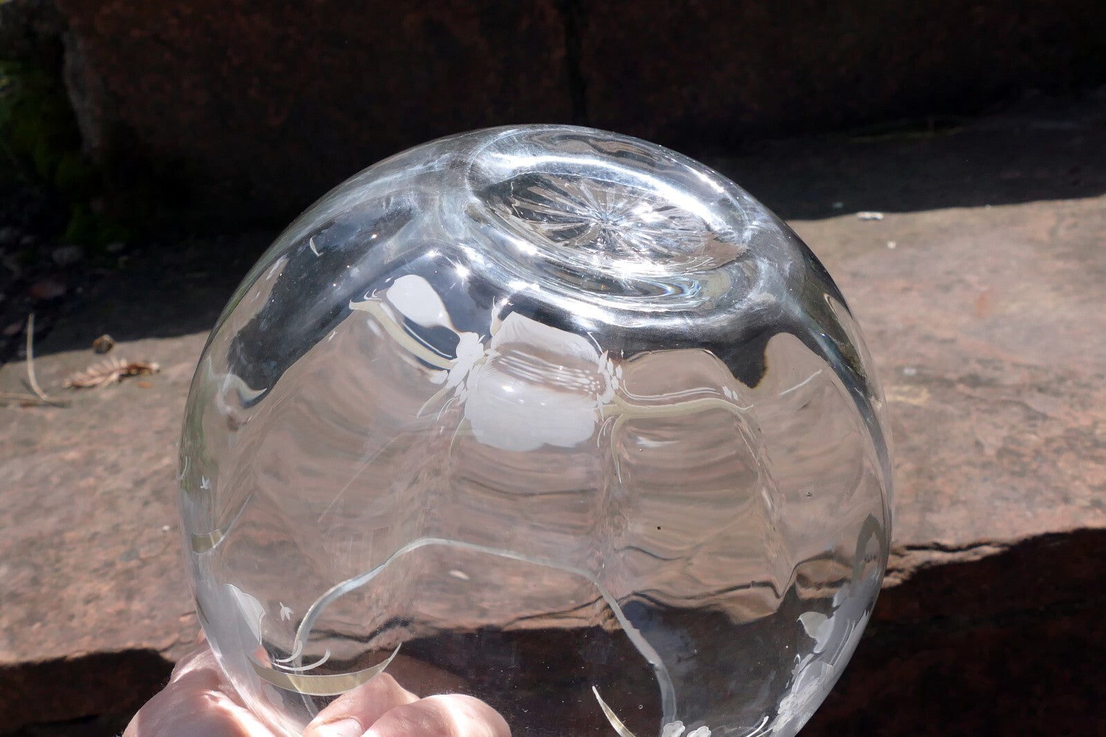 Glass Bowl Glass Bowl Globe 6" Floral Design European Collection