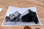 Mt. Shasta California 11X14" Black & white Picture Photo Abandoned Cabin USA