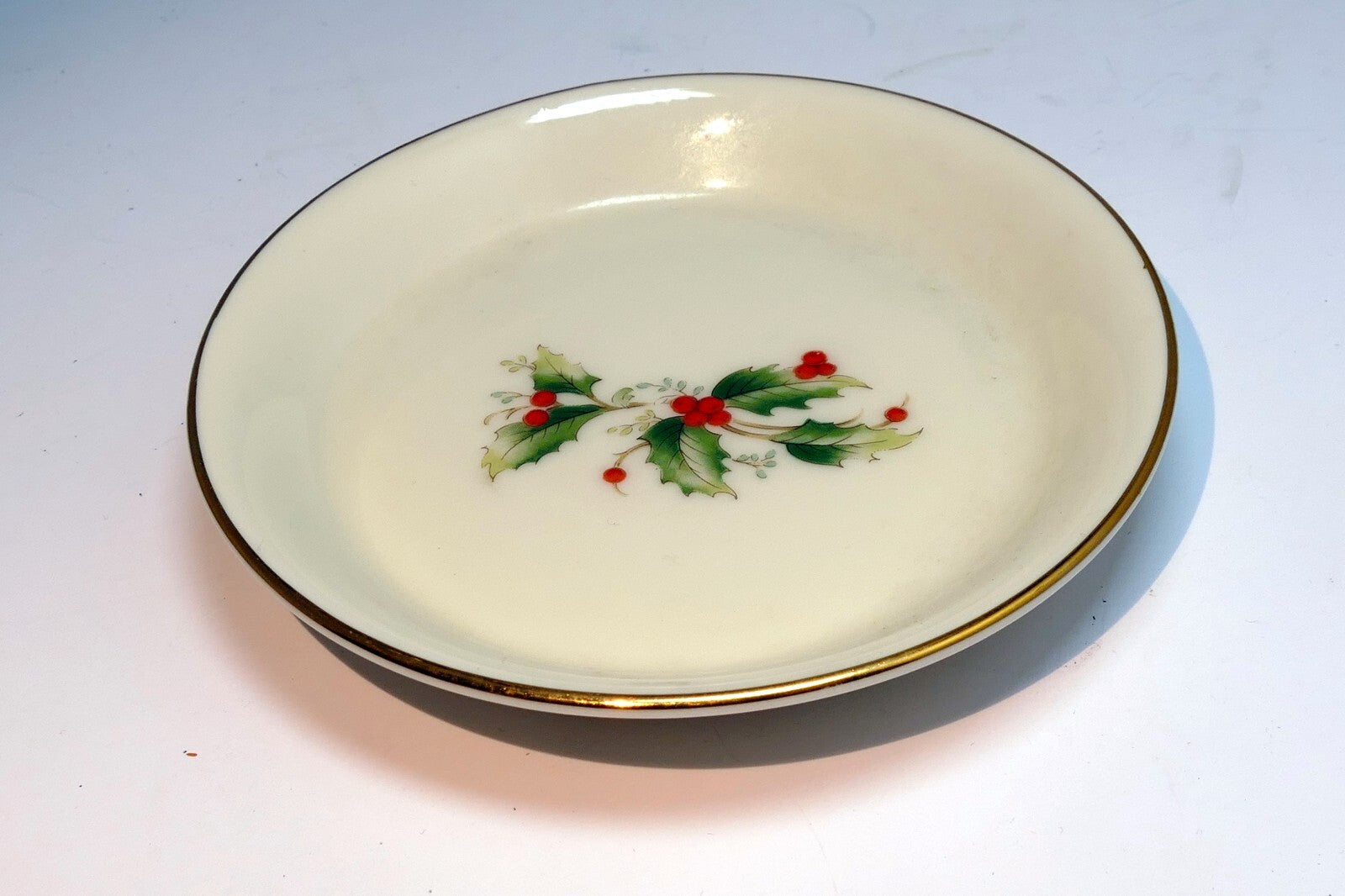 Royal gallery fine china japan 4" plate holly 6283 porcelain coaster