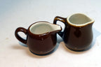 German Schonwald Miniature 4cm tall brown Milk Creamer Pitcher Set Of two