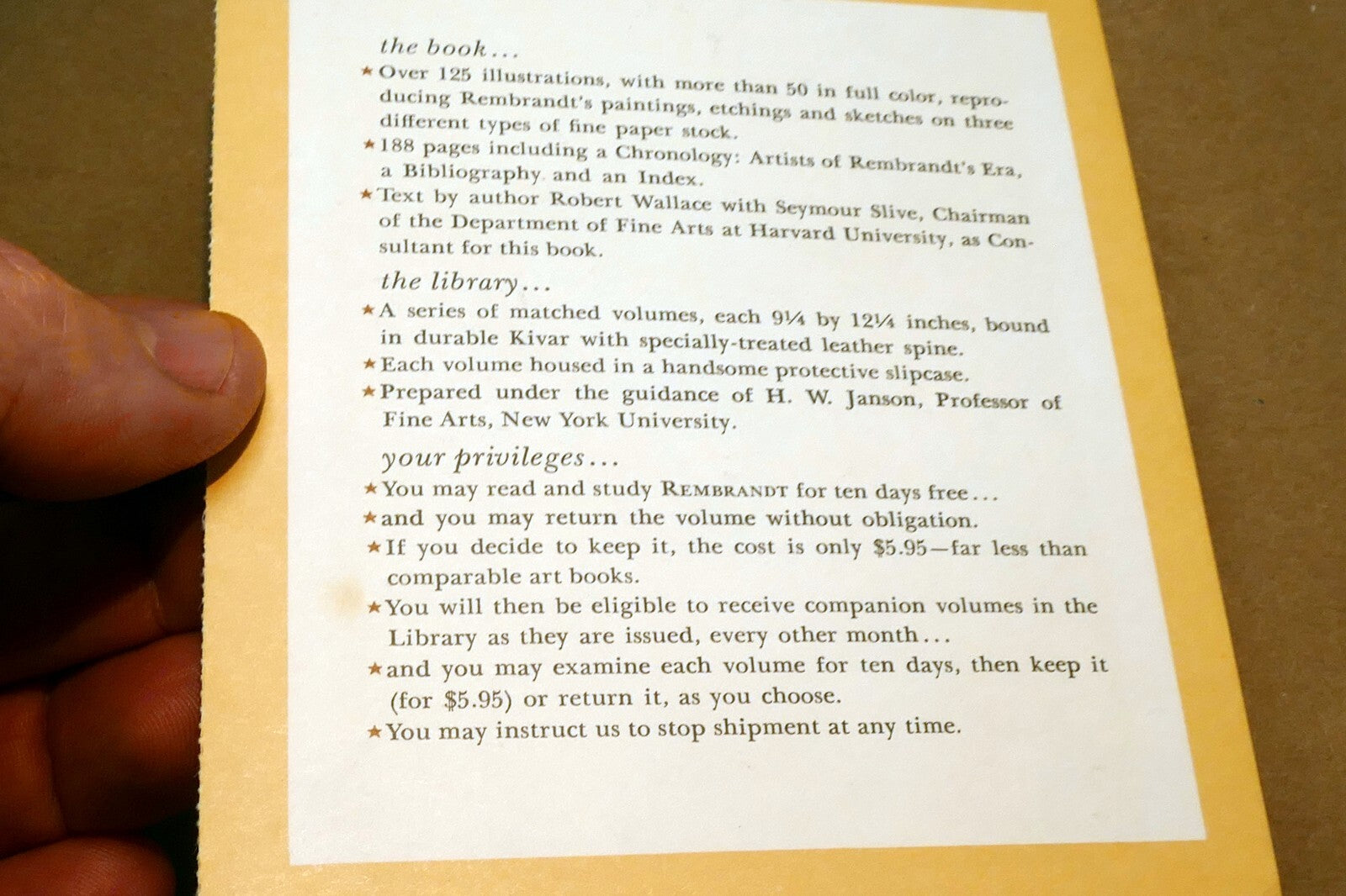 Postcard Jan Six Wood By Rembrandt picture 4X5" 10X13cm