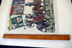 KNIGHT Flag Bearer HAND COLORED ENGRAVING large 21X24"
