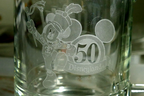 Mickey mouse large glass beer stein mug walt disneyland etched engraved "tommy"