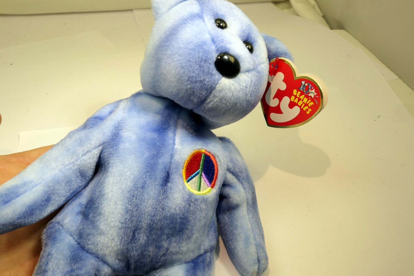 TY Beanie Babies Peace Bear 2003 Teddy Bear 8" new unused with tag 11th Gen. US