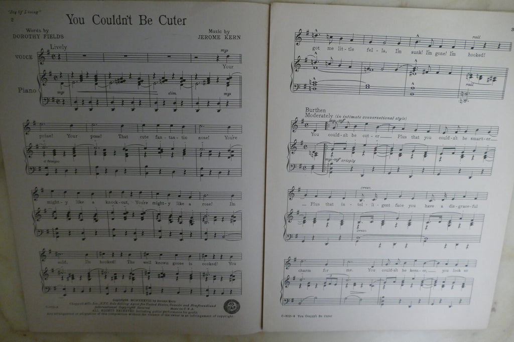 You Couldn't Be Cuter 1938 by Jerome Kern and Dorothy Fields from Joy of Living