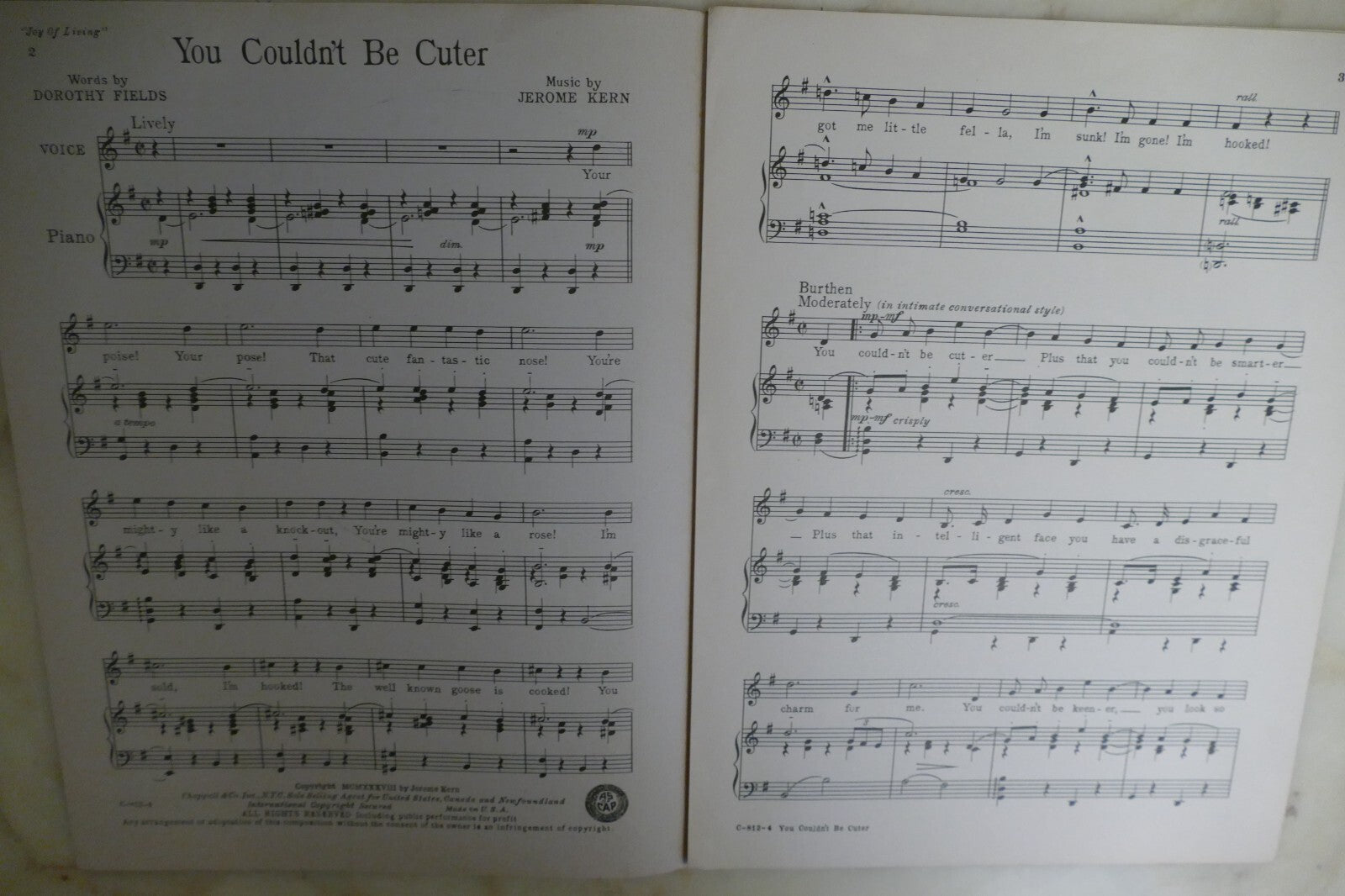 You Couldn't Be Cuter 1938 by Jerome Kern and Dorothy Fields from Joy of Living
