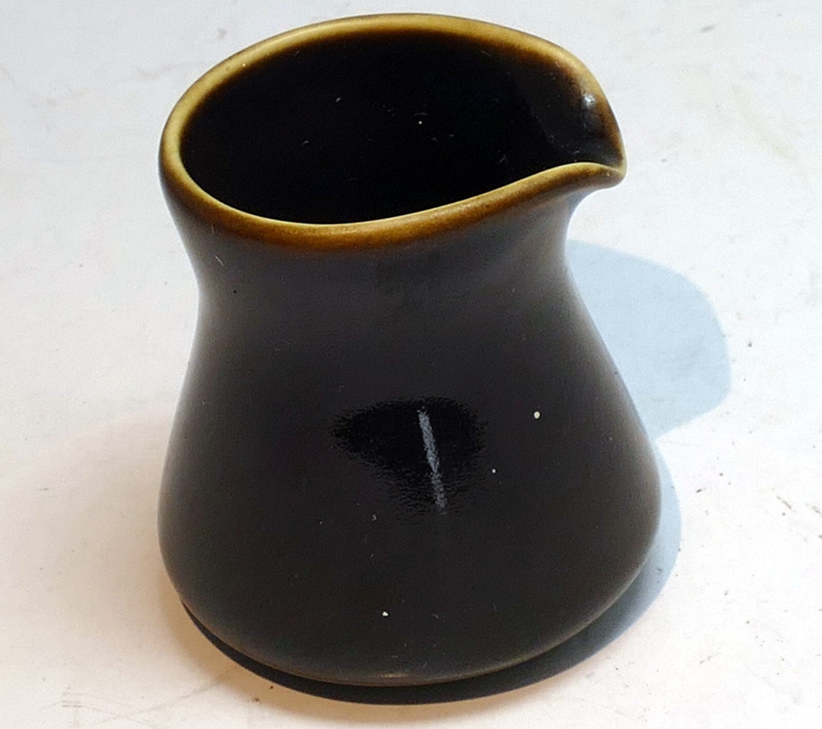 Miniature 4 cm tall brown milk creamer pitcher