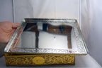 KALAR STRUDEL DECORATIVE TIN VICTORIAN COUPLE WITH DOG WALK 9X12" large