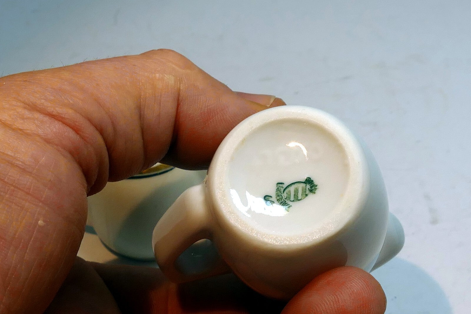 Suisse Langenthal mini cream pitcher  miniature set of two white porcelain