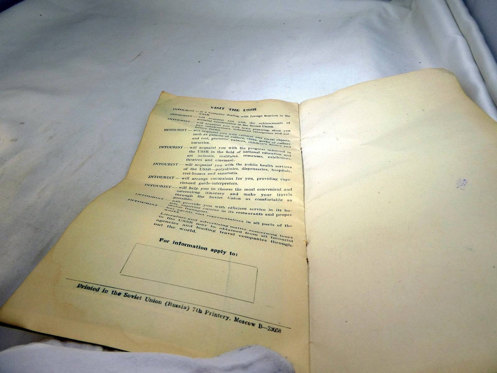 Visit The USSR STALINGRAD INTURIST Hotel Brochure Booklet 1950-60's