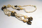 Cowrie Shell 15" Necklace Lei Jewelry Boho Surfer yellow-gray glossy Philippines