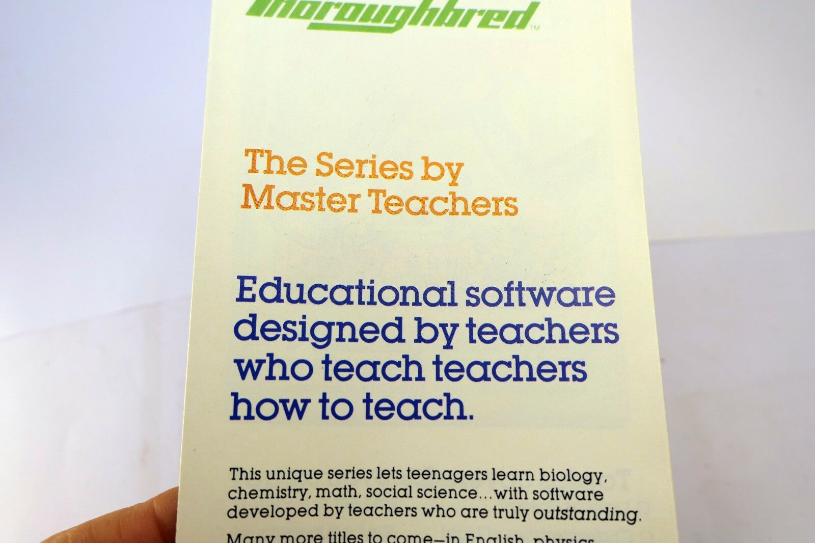Educational Software designed by teachers Match SMC Systems Thoroughbread