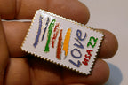 USPS Love Series (Love Birds) 22c US Stamp Collectible Enamel Pin - MINT
