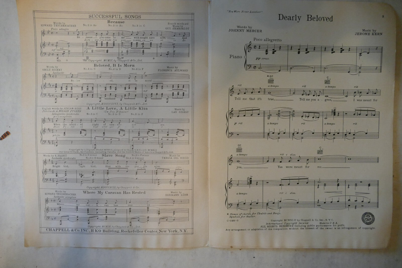 Dearly Beloved, 1942, "You Were Never Lovelier", Jerome Kern, Johnny Mercer