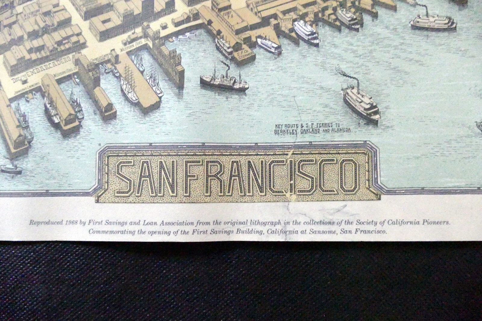 The Exposition City San Francisco 1912 Map Art Print Press Reprint 1970 16X23"