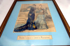 Framed Fashion Print Frank Leslie���s Lady���s Magazine Blue-Yellow 1870's
