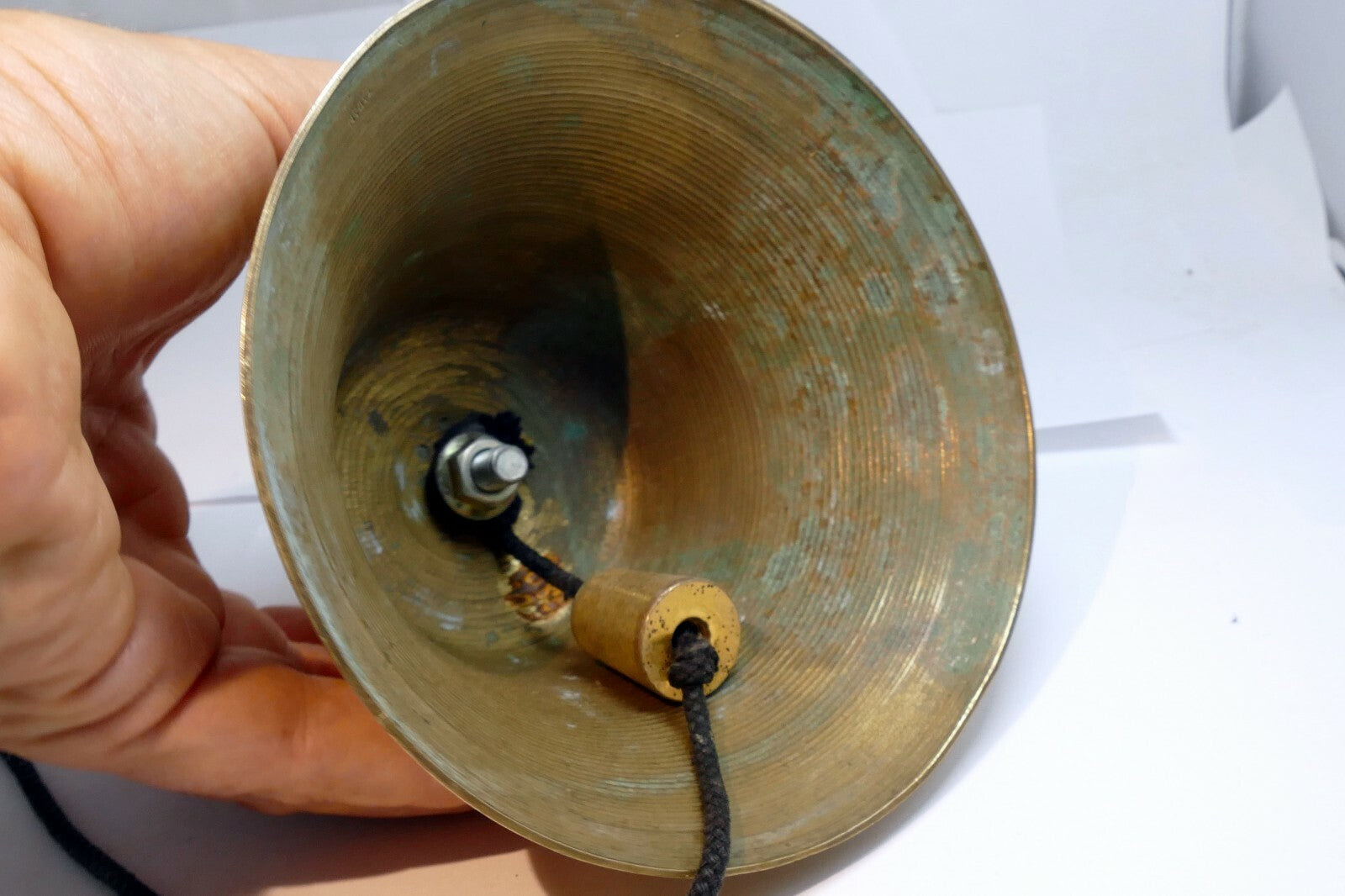 4" Solid Brass Doorbell Hanging Entry Wall Decor Vintage  missing handle