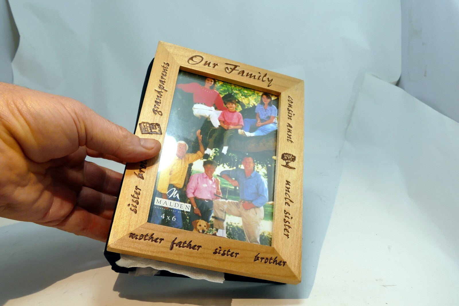 Malden-Solid Maple Cover Photo Album -"Our Family"- Holds 100 - 4" x 6" Pictures
