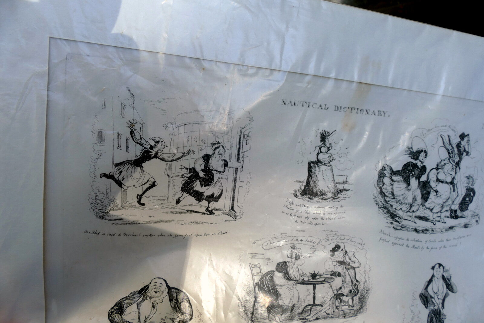 NAUTICAL DICTIONARY No 2 HENRY HEATH CARICATURE PRINT  1840 Victorian navy UK