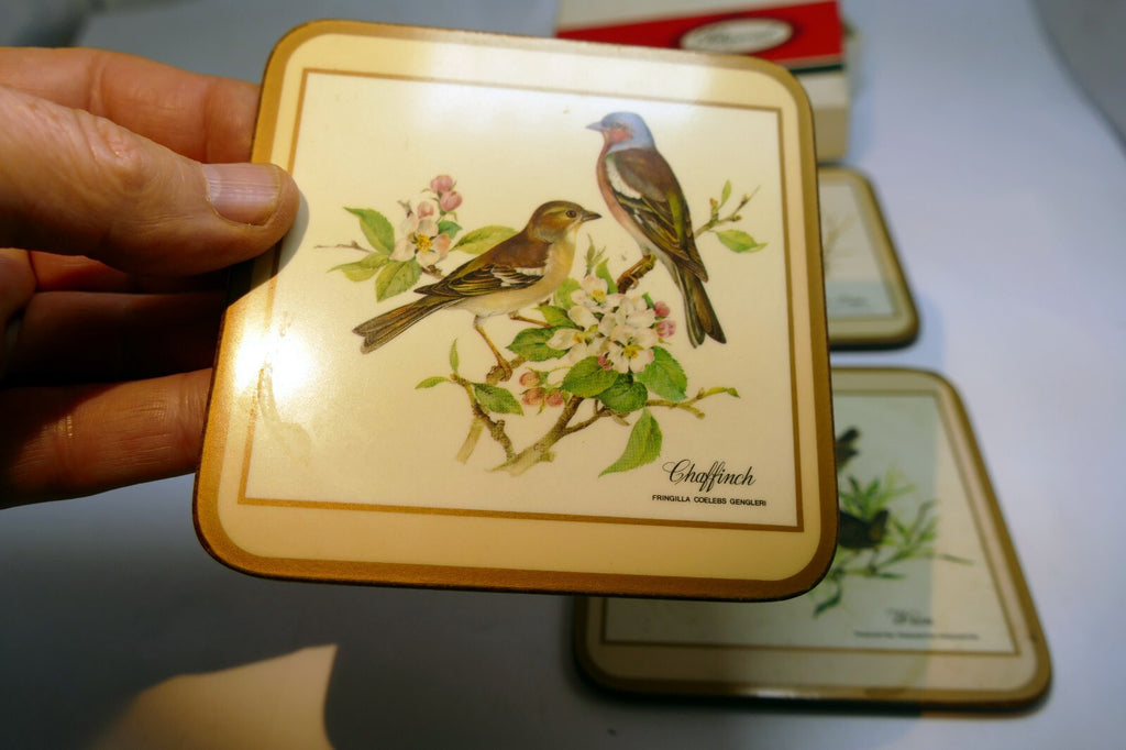 Pimpernel Beverage Coasters Wild Birds Set of 5 Square 4"  England European pack