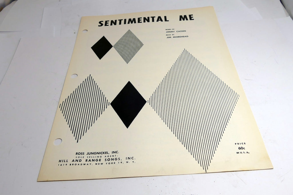 Sentimental Me Jimmy Cassin Jim Morehead  1950 Sheet Music