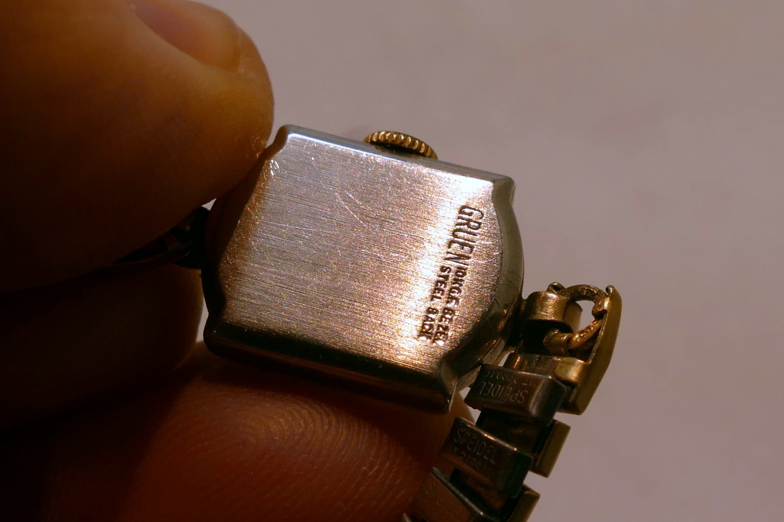Gruen Precision Ladies Watch 10K RGP BEZEL Square Art Deco - Not working AS IS
