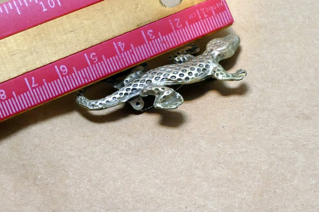Vintage Lizard Brooch Pin Brooch Silver Tone 6cm long