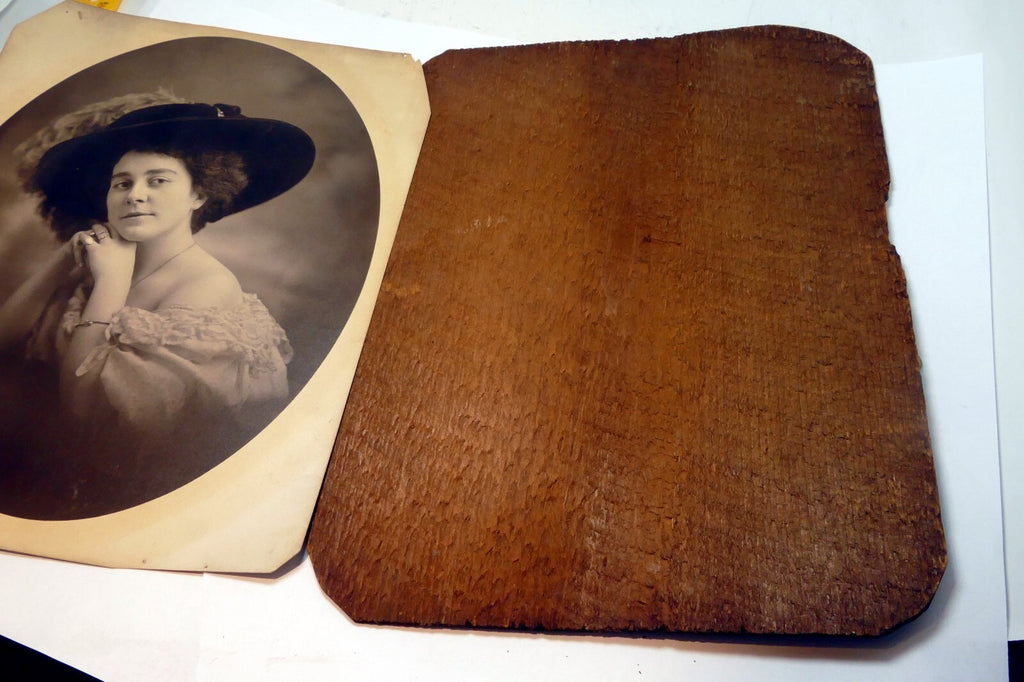 ANTIQUE PHOTO PICTURE San Francisco USA Woman Lady Derby Feather Hat 8X10" 1880'