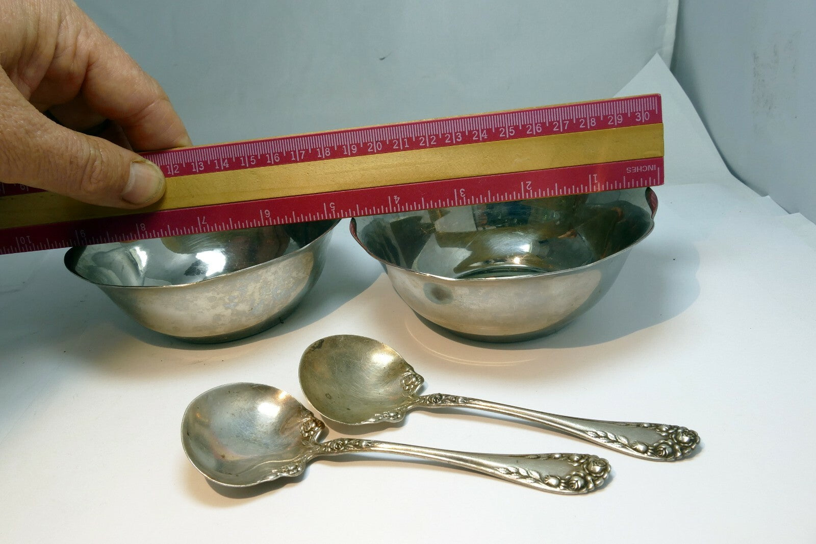 EASTERN STAR Sterling Spoon w/ cereal Bow 1898 (set of two)