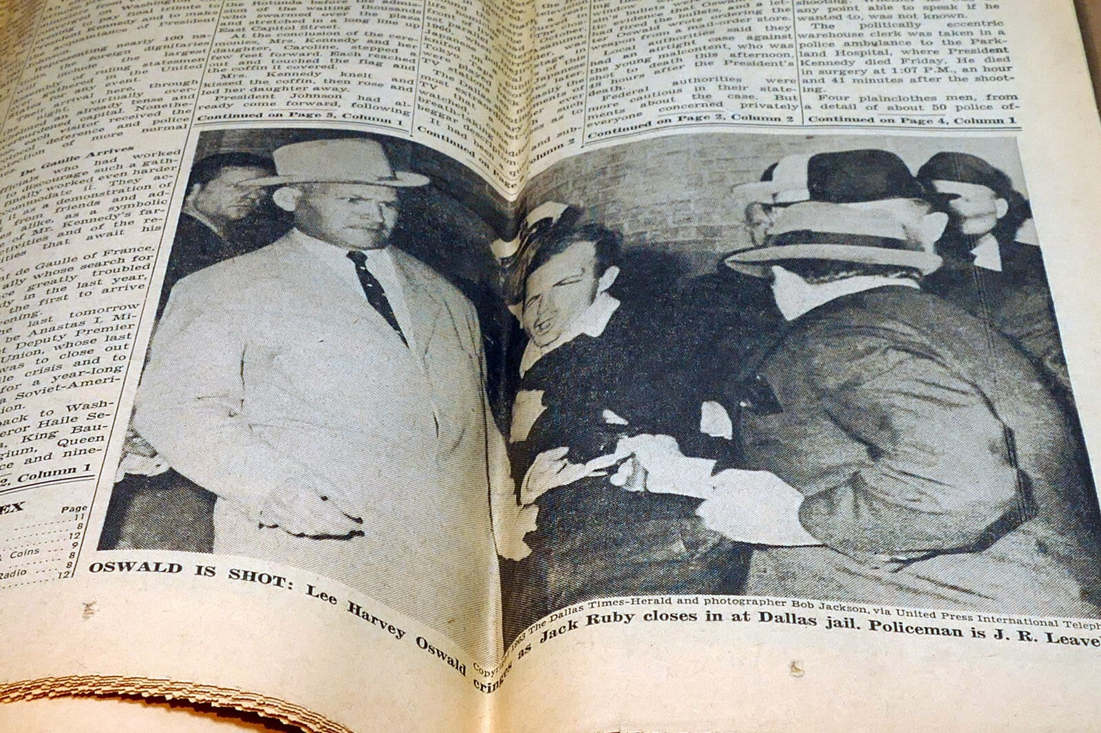 The new york times november 25, 1963 jfk death, lee h. oswald shot by jack ruby