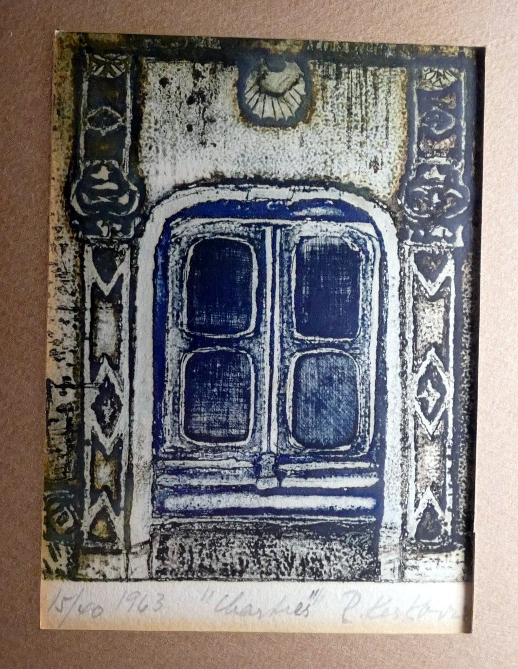 15/40 " chartres " 1963 etching by ruth kerkovius