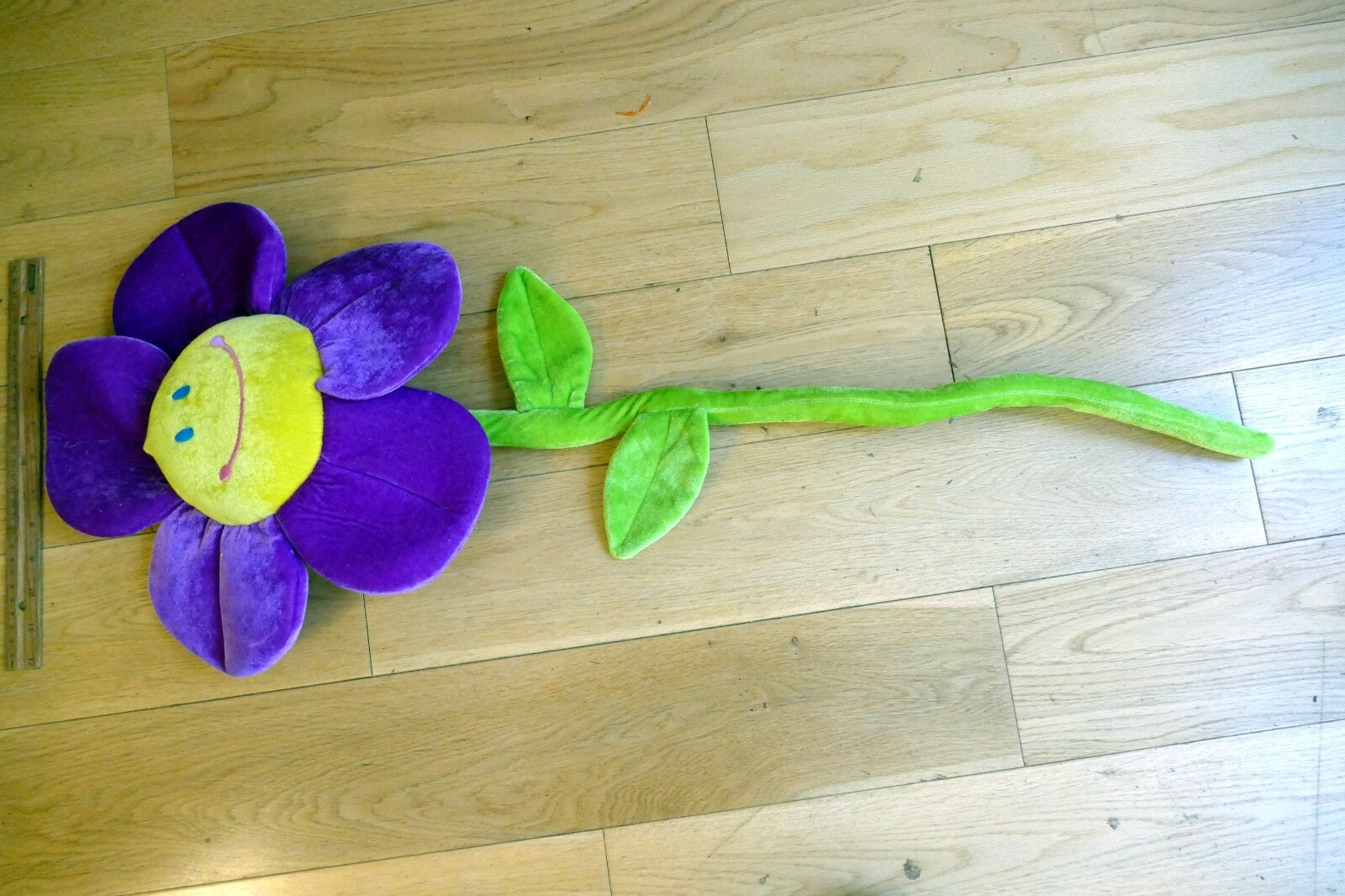 Large Smiling Sunflower Flower Soft Plush Stuffed Toy 34" long good day 