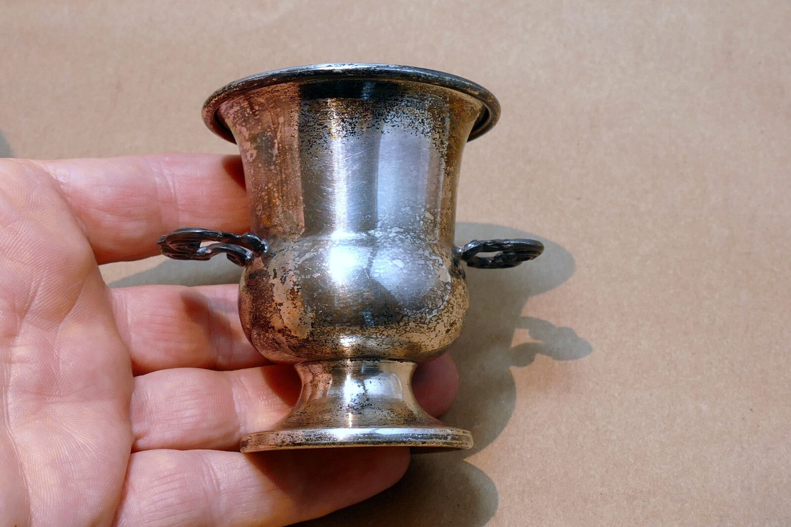 Antique SMP CO Silversmith Silver Copper small bowl dish 2.5X3" small