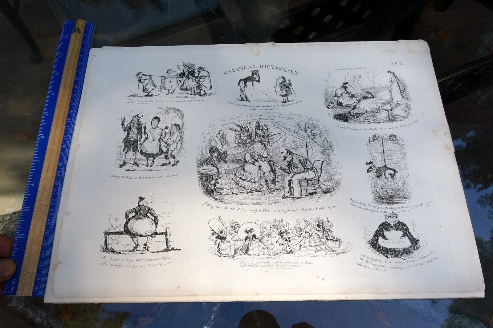 NAUTICAL DICTIONARY No 6 HENRY HEATH CARICATURE PRINT  1840 Victorian